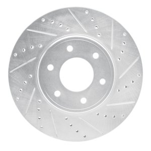 Chevrolet TrailBlazer Brake Rotor (1) - Front Right - R1 Concepts - Drilled & Slotted - Silver - `06-`09 Chevrolet TrailBlazer Brake Rotor (1) - Front Right - R1 Concepts - Drilled & Slotted - Silver - `06-`09